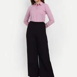 broadstar Women Loose Fit Black Viscose Rayon Trousers image 5