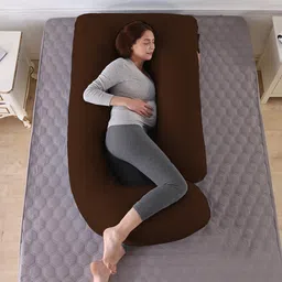 wild mint Polyester Fibre Pregnancy Pillow Pack of 1 Solid ultra soft j shaped-picture-34