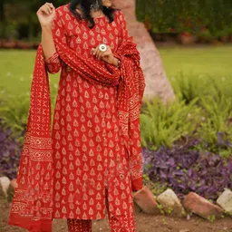 klosia Women Viscose Rayon Kurta Palazzo Dupatta Set image 5