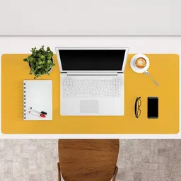 Dhvsam Desk Pad, 80 x 40 cm PU Leather Desk Mat, XL Extended Mouse Pad, Waterproof Desk Blotter Protector, Ultra Thin Large Laptop Keyboard Mat, Non-Slip Desk Writing Pad for Office Home Navy Blue + Orange Mousepad image 2