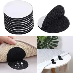 mjkd Velcro 2 Sided Round Stickers(Pack Of 5) Multipurpose Hook & Loop Stick-on Velcro-picture-11