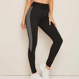 koolest fashion Color Block Women Black, Grey Tights-picture-12