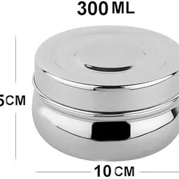 udine Stainless Steel Food Pack Round Tiffin Box set of 10 pcs 1 Containers Lunch Box image 5