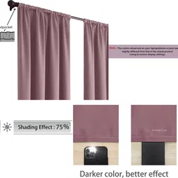 homemonde 243.84 cm (8 ft) Polyester Blackout Shower Curtain (Pack Of 2) image 2