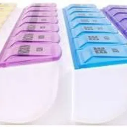 kreya enterprise Storage Box for 28 Days or 4 Weeks Pill Medicine Organizer 7-Day-Weekly Pill Case 28 Compartments Colorful Weekly Pill Box image 2