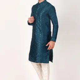 koshin Men Art Silk Kurta Pyjama Set image 4