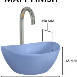 sanito Table Top Wash Basin for Bathroom | Counter Top Wash Basin | Ship (Bluzo Matt) | Counter Top image 4