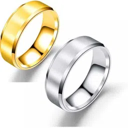 meenaz Stainless Steel, Tungsten, Metal, Silver Titanium, Rhodium, Silver, Gold, Platinum Plated Ring Set-picture-13