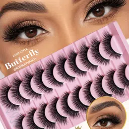 bombay vanity False Eyelash Eye Makeup Long Natural 10 Pair Reusable False Eyelashes image 4