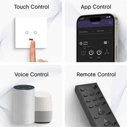 iotics Smart Touch Switch for 2 Lights, Remote, Mobile App, Alexa & Google Home Smart Switch image 2