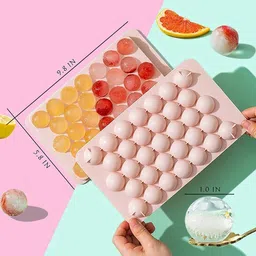 sarvangah Plastic Ice Cube Tray Round 33 Grid Mini Circle Making Sphere Ball Mold. Multicolor Silicone Ice Ball Tray image 4