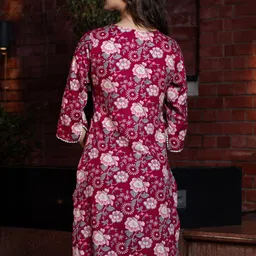 tabeedah Women Self Design Cotton Blend Pakistani Kurta image 2