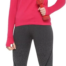 ap'pulse Women Solid Hooded Neck Pure Cotton Pink T-Shirt image 4