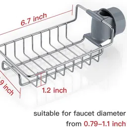 diyal enterprise Dish Drainer Kitchen Rack Dish Drainer Kitchen Rack Steel Soap DIsh Stainless Steel Sink Caddy Organizer Steel image 5