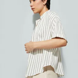 max ALAYA F x URB_N Women Regular Fit Checkered Casual Shirt image 5
