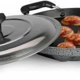 aquasleri Appam Maker, Appam Patra, Appam Pan Nonstick ,Pot pan 12 Cavities Paniarakkal with Lid 1 L capacity 23 cm diameter image 3