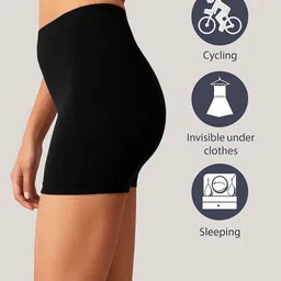 nitya fashion Pack of 2 Solid Women Black Cycling Shorts image 3