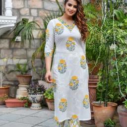 housofcommon Women Pure Cotton Kurta Pant Dupatta Set image 3