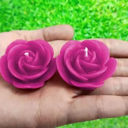 poorie Rose Pillar & Floating Rose Wax Scented Candle Candle image 3