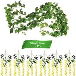 Yellow wisteria Flower for Haldi Mehndi decorations Yellow Westeria Artificial Flower-image-32