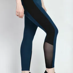 waylene Color Block Women Blue, Black Tights image 3