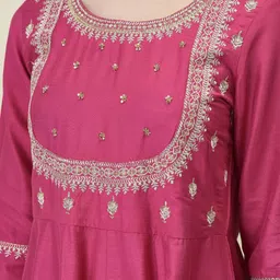 shree - she is special Embroidered Silk Blend Stitched Flared/A-line Gown image 5