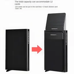 gustave Men Travel Black Aluminium RFID Card Holder image 3