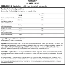 amway Nutrilite Cal Mag D Plus K2 – Supports Immune System with Zinc and Manganese image 3