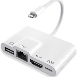 VOOCME Lighning to RJ45 Ethernet OTG Digital AV Adapter, 4 in 1 HDMI LAN Wired Network USB OTG Hub HDMI Connector-picture-14