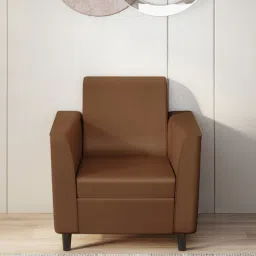 godrej interio Emperor Synthetic Leather 1 Seater Sofa in Toffee Colour-picture-36