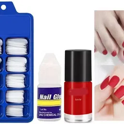 lately Artificial Fake Nails+Glue with nail polish-picture-10