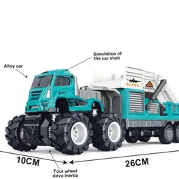 zuuluzrs 1:43 Alloy Diecast Push & Go Playset Friction Powered Truck Model Toy image 2