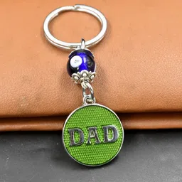 abhiora fashion I Love You Dad Evil Eye Charm Green Family Gifiting Keychain for Men and Women Key Chain image 3
