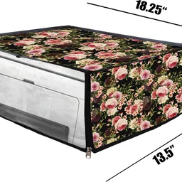 ATP Printer Cover For HP Desk Jet Ink Advantage 2676 Printer (Black Floral Print) Printer Cover image 2