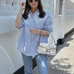 femibazaar Women Oversized Fit Striped Casual Shirt image 2