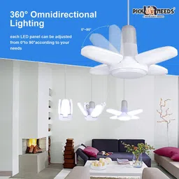 pick ur needs Fan Led Bulb 28 W Five Leaf Fan Shape Foldable Super Bright Light Pendants Ceiling Lamp image 5