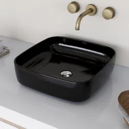 plantex Premium Ceramic Tabletop Washbasin/Black Wash Basin/Basin for Bathroom Table Top Basin-picture-42