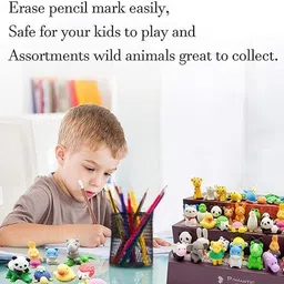 ezliving Cartoon Erasers Animal Eraser for Kids Non-Toxic Eraser image 4