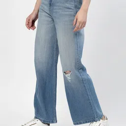 cosmic Women Flared High Rise Light Blue Jeans image 3