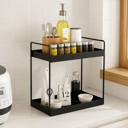 lacylayer Fruits/Vegetables Kitchen Rack 2-Tier Metal Steel Standing Rack Storage Rack Carbon Steel-picture-32