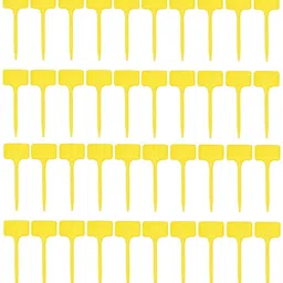 arm kraft 40Pcs Small Yellow Plastic T-Type Plant Shrub Tree Seed Tag Marker Garden Labels Garden Tool Kit-picture-14