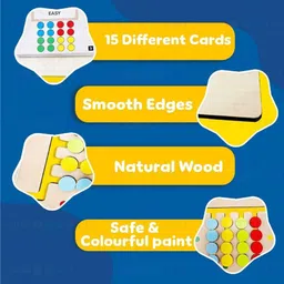 aexoniz toys Wooden Color Matching&Slide Puzzle Pattern game with Activity Cards for Kids image 3