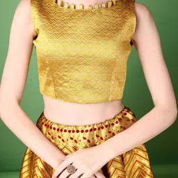 jivuba Self Design Semi Stitched Lehenga Choli image 5