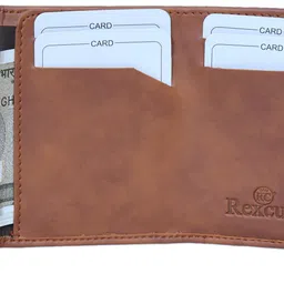 rc rexcuir Men & Women Casual, Evening/Party, Formal, Travel, Trendy Brown Artificial Leather RFID Card Holder image 3