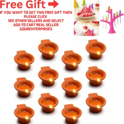 zuru bunch LED Light Battery Powered Water Sensor Flameless Indian Diya Deepak For Festival PTFE (Non-stick) (Pack of 12) Table Diya Set-picture-10