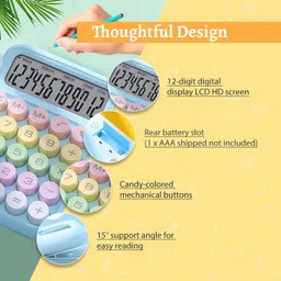gokich 85140 Electronic Calculator,12 Digits Large LCD Display Small Desktop Calculator Basic Calculator image 3