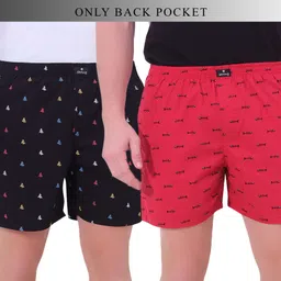 string Pack of 2 Printed Men Red, Black Boxer Shorts-picture-15