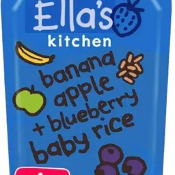 Organic Banana, Apple Blueberry & Baby Rice, UK-made Vegetarian Baby Puree Cereal-image-46