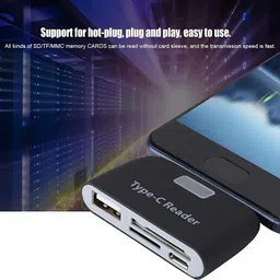 Huayue ® USB3.1 HUB+TF SD Multi-Function Card Reader, OTG Reader with LED Indicator Card Reader image 5