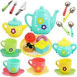 namanshu tex Tea Set with Bag Tea Party Pretend Playset for Kids-picture-45